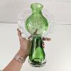 Image 4 : Vintage USSR Handblown Glass Green Vase 11.5"
