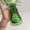 Image 6 : Vintage USSR Handblown Glass Green Vase 11.5"