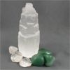 Image 4 : Selenite Tower With 3 Polished Clear Quartz & 3 Aventurine Stones 