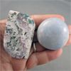 Image 1 : Pretty Polished Tree Agate Stone & Blue Calcite Palm Stone