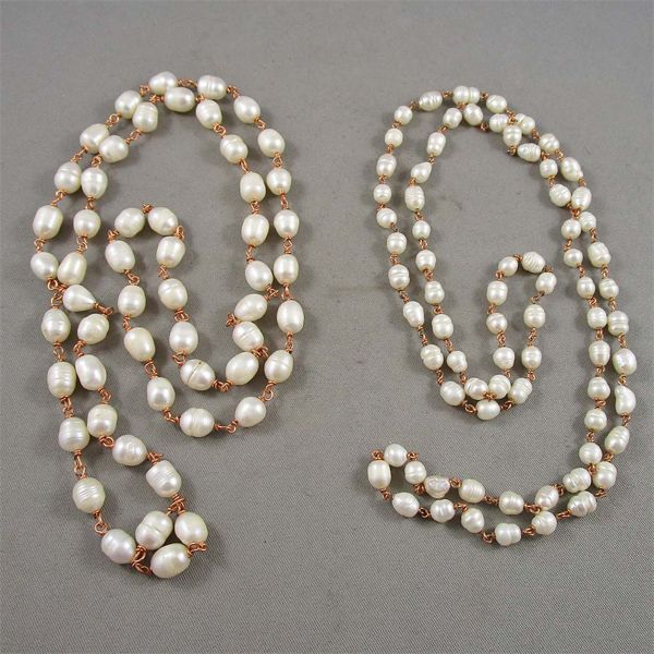 Set of 2 Freshwater Pearls Necklaces 27"