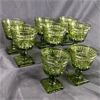 Image 1 : Set of 8 Vintage Green Goblets 
