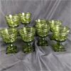 Image 2 : Set of 8 Vintage Green Goblets 