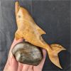 Image 8 : Set of 3 Dolphin Statues - Wood & Horn