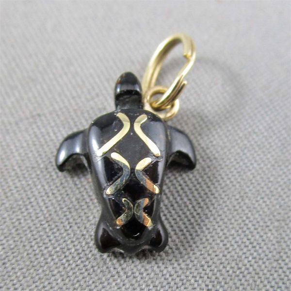 RARE!  Black Coral Turtle Pendant - With Authenticity Paperwork