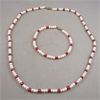 Image 1 : Authentic Ruby & Freshwater Pearl Necklace and Bracelet Set