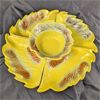 Image 1 : Vintage Yellow Rotating California Ceramic Snack Tray 