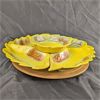 Image 2 : Vintage Yellow Rotating California Ceramic Snack Tray 