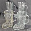 Image 4 : Set of 4 Vintage Cowboy Boot Glass Beer Steins