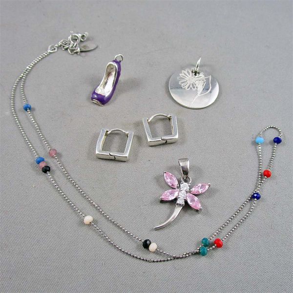Lot of 5 Sterling Silver Jewelry 