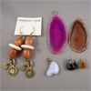 Image 1 : Set of 6 Gemstone Jewelry - Agate, Blue Lace Agate, Red Aventurine, Obsidian