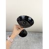 Image 2 : Set of 16 Large Black Glass Candle Holders 7" Tall