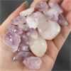 Image 1 : Lot of Polished Light Rose Quartz Crystals & Raw Amethyst Points 