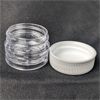 Image 1 : Lot of 19 Small Acrylic Jars With Screw On Lids