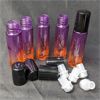 Image 1 : Lot of 5 New Purple & Orange Colored Glass Roller Bottles 10ml