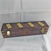 Image 4 : Lot of Wooden & Brass Dominoes With Storage Box