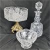Image 5 : Lot of Vintage Crystal Glass - 2 Bowls & Decanter 