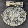 Image 1 : Vintage Divided Glass Serving Tray & Stainless Steel Salad Serving Set 