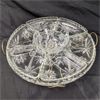 Image 2 : Vintage Divided Glass Serving Tray & Stainless Steel Salad Serving Set 