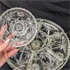 Image 3 : Vintage Divided Glass Serving Tray & Stainless Steel Salad Serving Set 