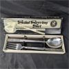 Image 8 : Vintage Divided Glass Serving Tray & Stainless Steel Salad Serving Set 