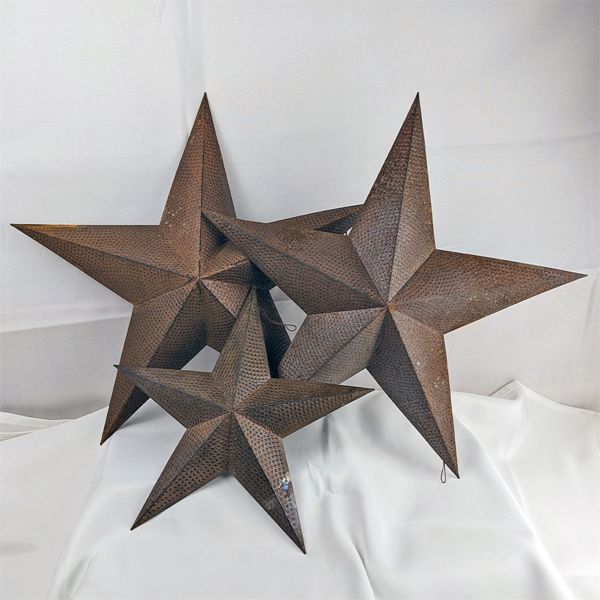 Set of 3 Vintage Garden Décor Metal stars
