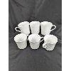 Image 4 : Set of 11 Corelle ELEGANCE Enhancements White Swirl Dessert Plates & 6 Coffee Mugs