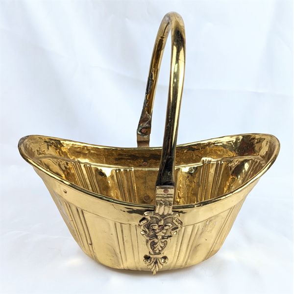 Vintage Brass Flower Basket  