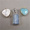 Image 1 : Set of 3 Gemstone Pendants - Blue Kyanite, Howlite & Amazonite