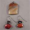 Image 2 : Hematite Anklet, Agate Wire Wrapped Pendant & Red Jasper Bear Earrings