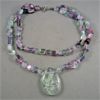 Image 2 : Rainbow Fluorite Crystal Necklace & Bracelet Set