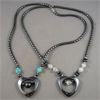 Image 1 : Set of 2 Hematite Heart Necklaces 18"