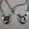 Image 2 : Set of 2 Hematite Heart Necklaces 18"