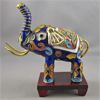 Image 1 : Beautiful Chinese Cloisonne Blue Floral Elephant with stand