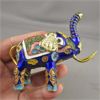Image 2 : Beautiful Chinese Cloisonne Blue Floral Elephant with stand