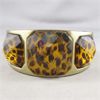 Image 1 : Vintage Gold Leopard Print Brass Bangle Bracelet