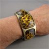 Image 3 : Vintage Gold Leopard Print Brass Bangle Bracelet
