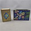 Image 2 : Set of 2 Vintage Brass & Enamel Matchbox Covers