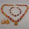 Image 1 : SPECTACULAR!  Confirmed Authentic Amber Jewelry Set with 14K Gold Filled Clasps 