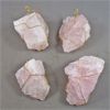 Image 2 : Set of 4 NEW Rose Quartz Crystal Wire Wrapped Pendants