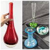 Image 1 : Lot of 3 Hand Blown Glass Vases and 1 Paper Weight