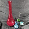 Image 7 : Lot of 3 Hand Blown Glass Vases and 1 Paper Weight