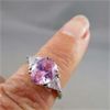 Image 3 : 925 Sterling Silver CZ "Rose Quartz" Ring size 6