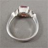 Image 2 : Sterling Silver CZ Rose Quartz Ring size 6.5