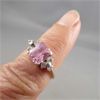 Image 3 : Sterling Silver CZ Rose Quartz Ring size 6.5