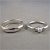Image 1 : Lot of 2 Sterling Silver Rings - Real Pearl Ring size 7 & Silver Band size 10
