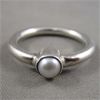 Image 2 : Lot of 2 Sterling Silver Rings - Real Pearl Ring size 7 & Silver Band size 10