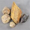 Image 3 : Lot of Raw Tiger Eye, Smoky Quartz & Garnet Specimens 
