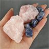 Image 2 : Lot of 2 Raw Rose Quartz Crystals & 5 Polished Sodalite Crystals 