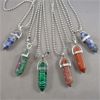 Image 1 : Set of 6 Gemstone Point Necklaces 28"